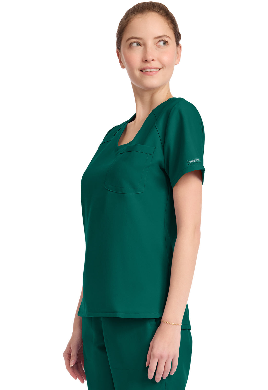 Originals Ultra CK954A Women's Tuck-in V-Neck Top Hunter Green Image