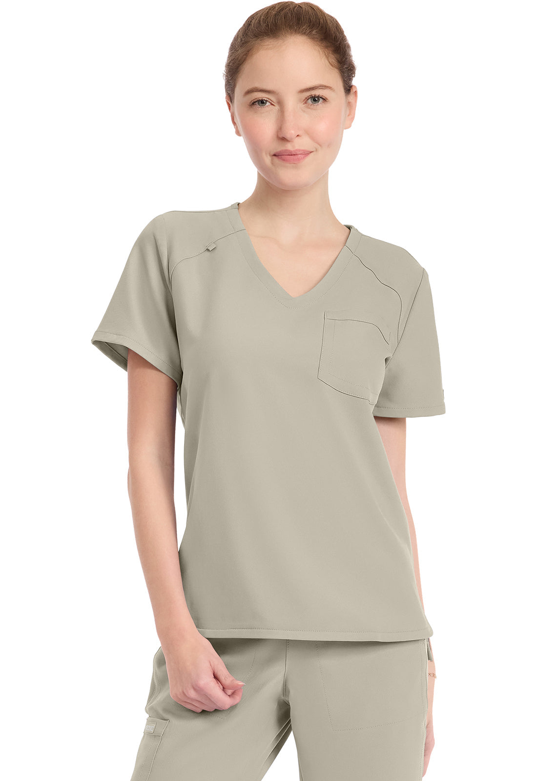 Workwear Originals Ultra CK954A Women's Tuck-in V-Neck Scrub Top Khaki