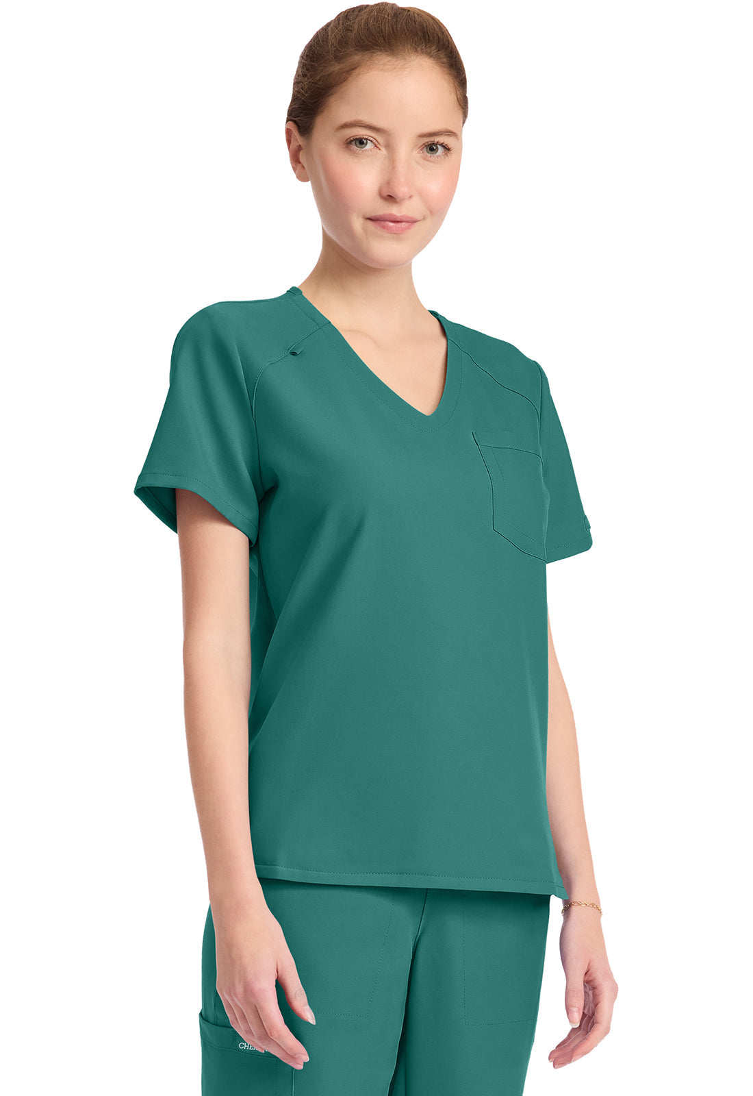 Originals Ultra CK954A Women's Tuck-in V-Neck Top Teal Blue Image