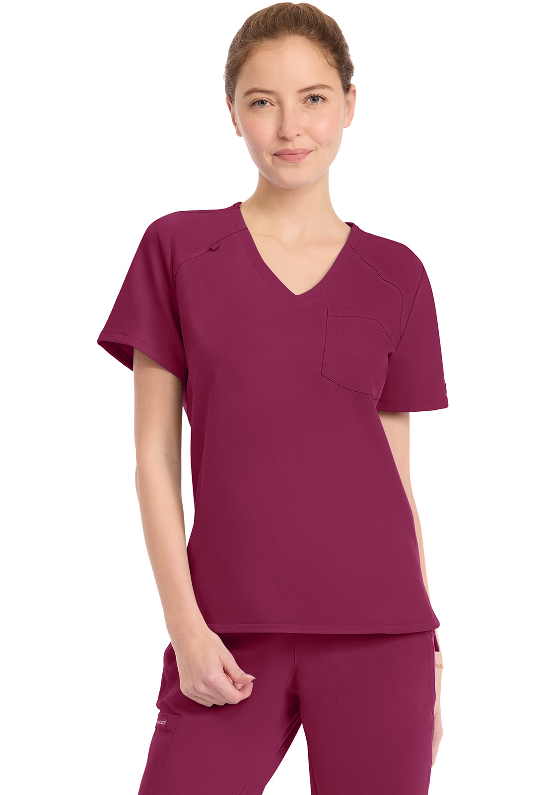 Workwear Originals Ultra CK954A Women's Tuck-in V-Neck Scrub Top Wine