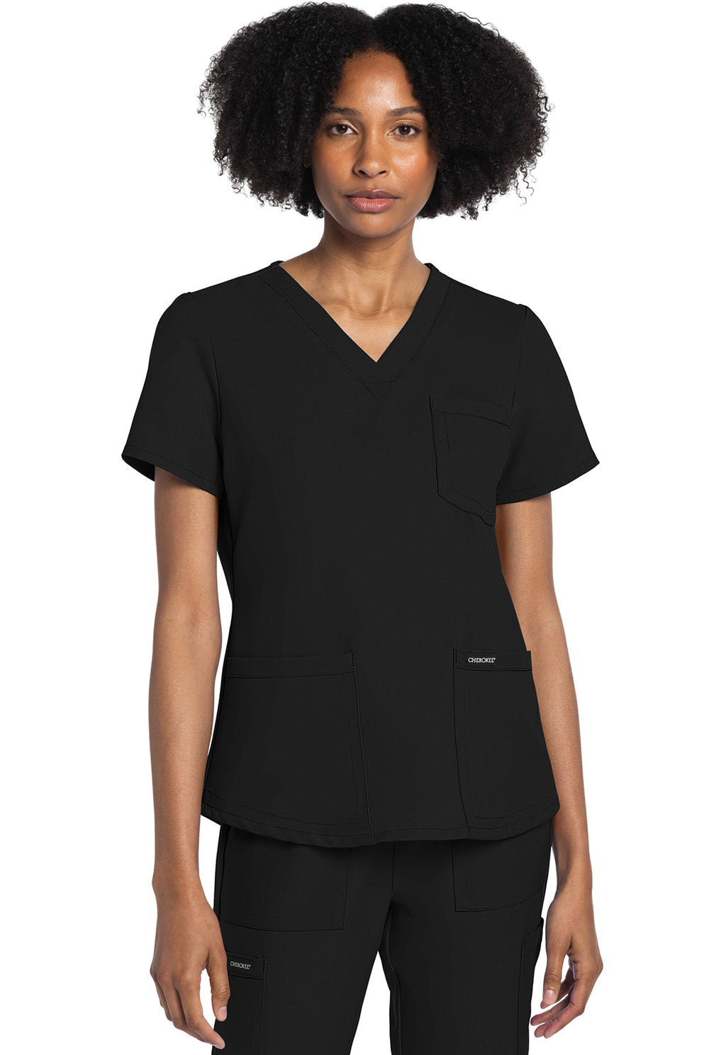 Workwear Originals Ultra CK961A Women's V-Neck Scrub Top Black