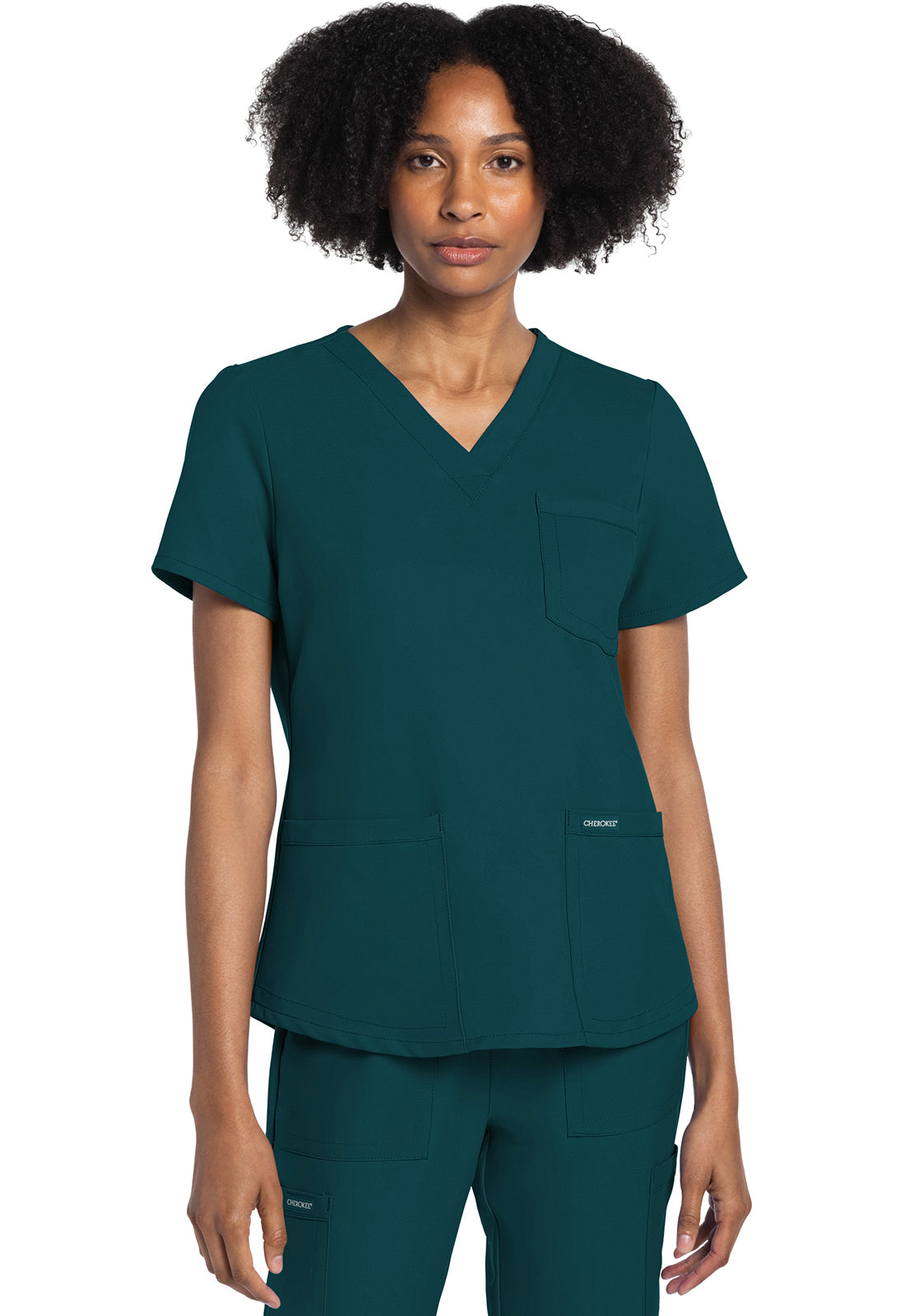 Workwear Originals Ultra CK961A Women's V-Neck Scrub Top Caribbean Blue