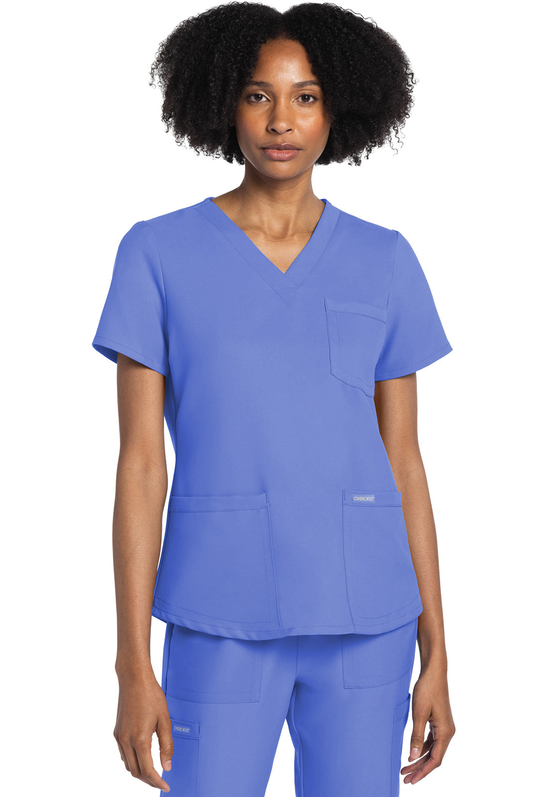 Workwear Originals Ultra CK961A Women's V-Neck Scrub Top Ciel Blue