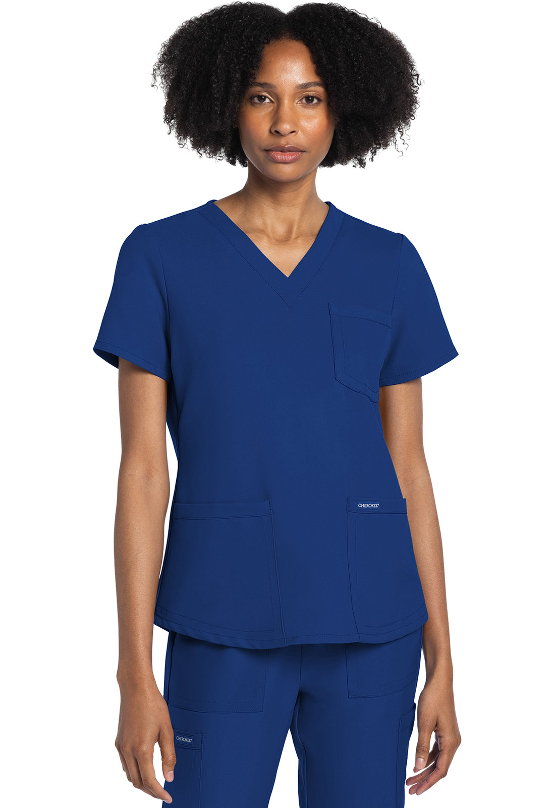 Workwear Originals Ultra CK961A Women's V-Neck Scrub Top Galaxy Blue