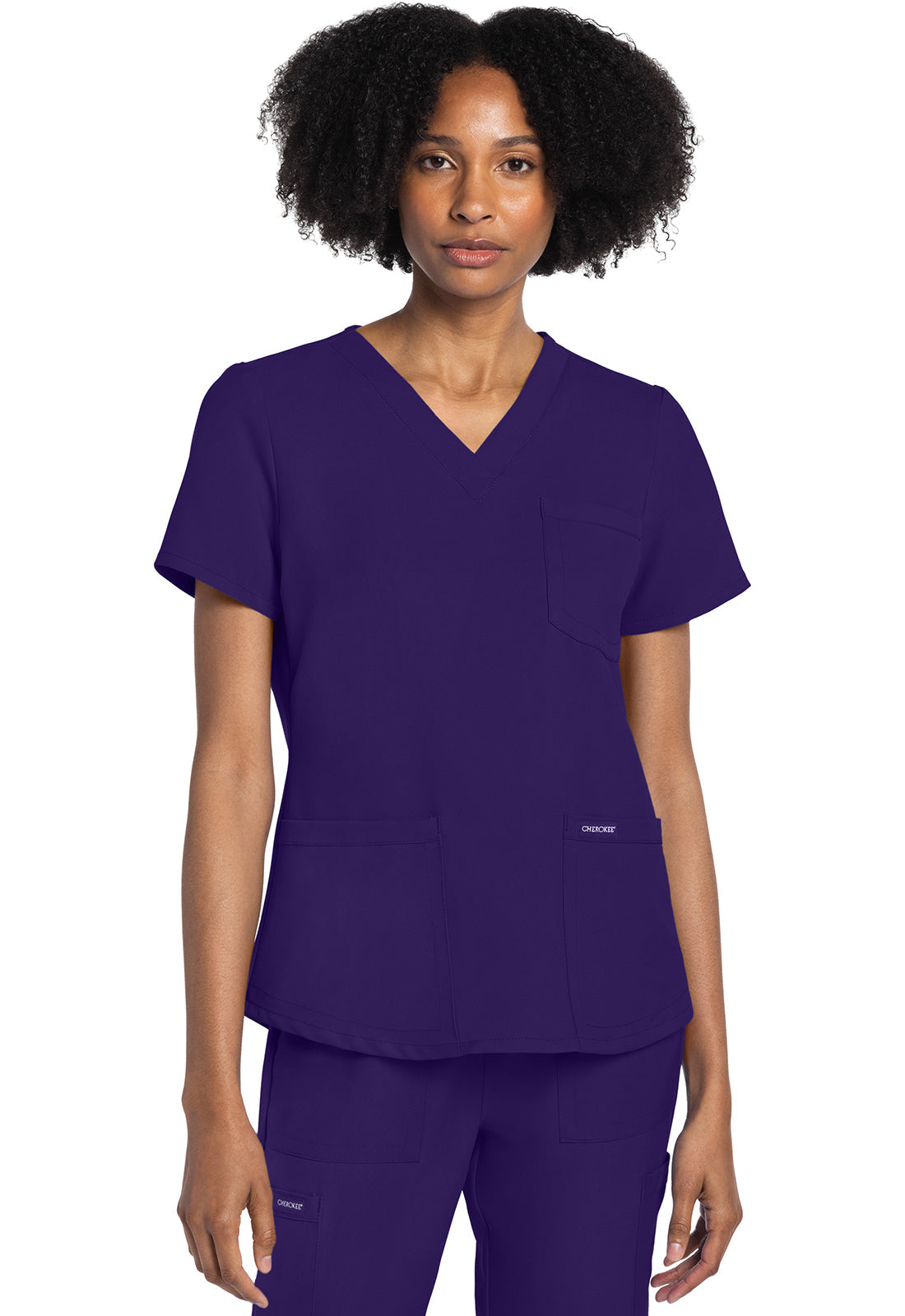 Workwear Originals Ultra CK961A Women's V-Neck Scrub Top Grape