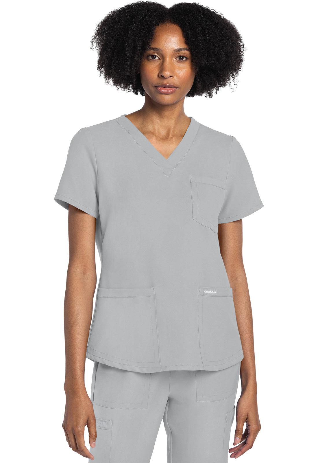 Workwear Originals Ultra CK961A Women's V-Neck Scrub Top Grey