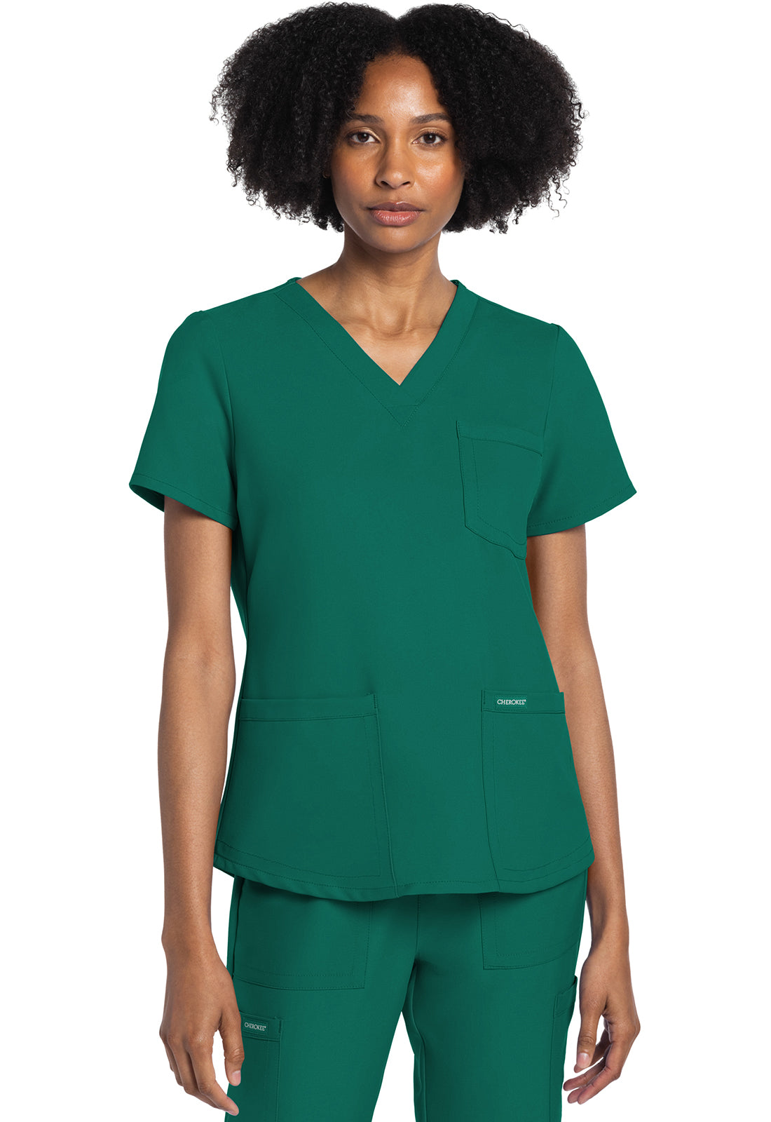 Workwear Originals Ultra CK961A Women's V-Neck Scrub Top Hunter Green