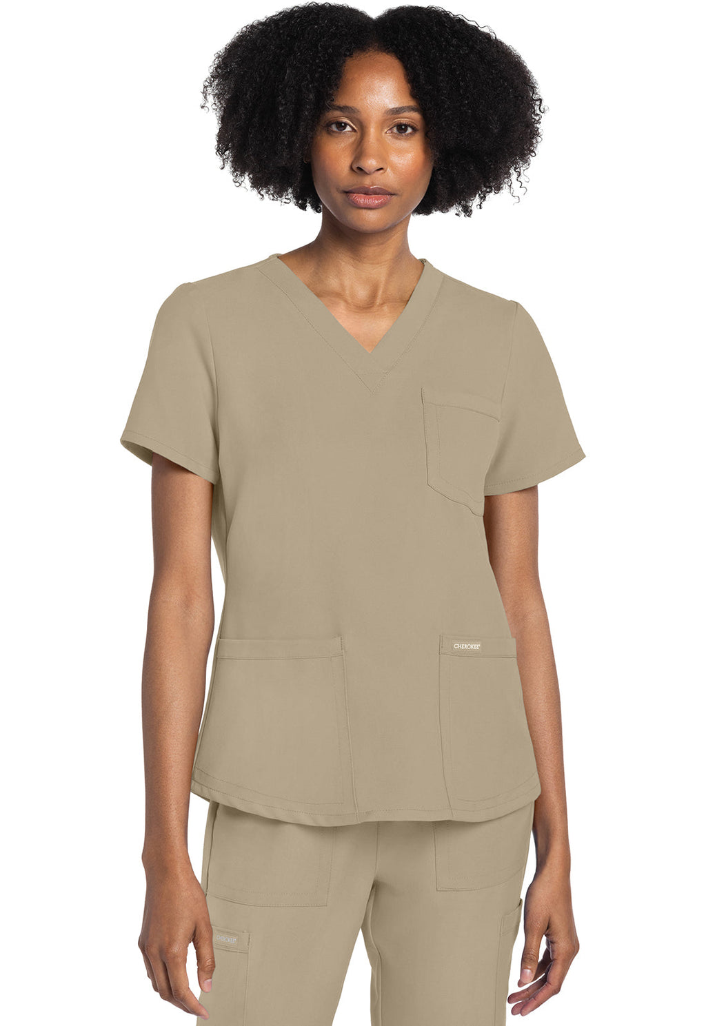Workwear Originals Ultra CK961A Women's V-Neck Scrub Top Khaki
