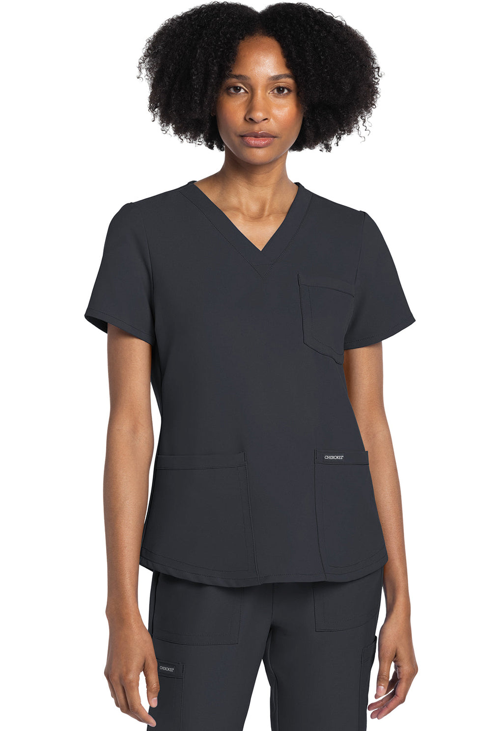 Workwear Originals Ultra CK961A Women's V-Neck Scrub Top Pewter