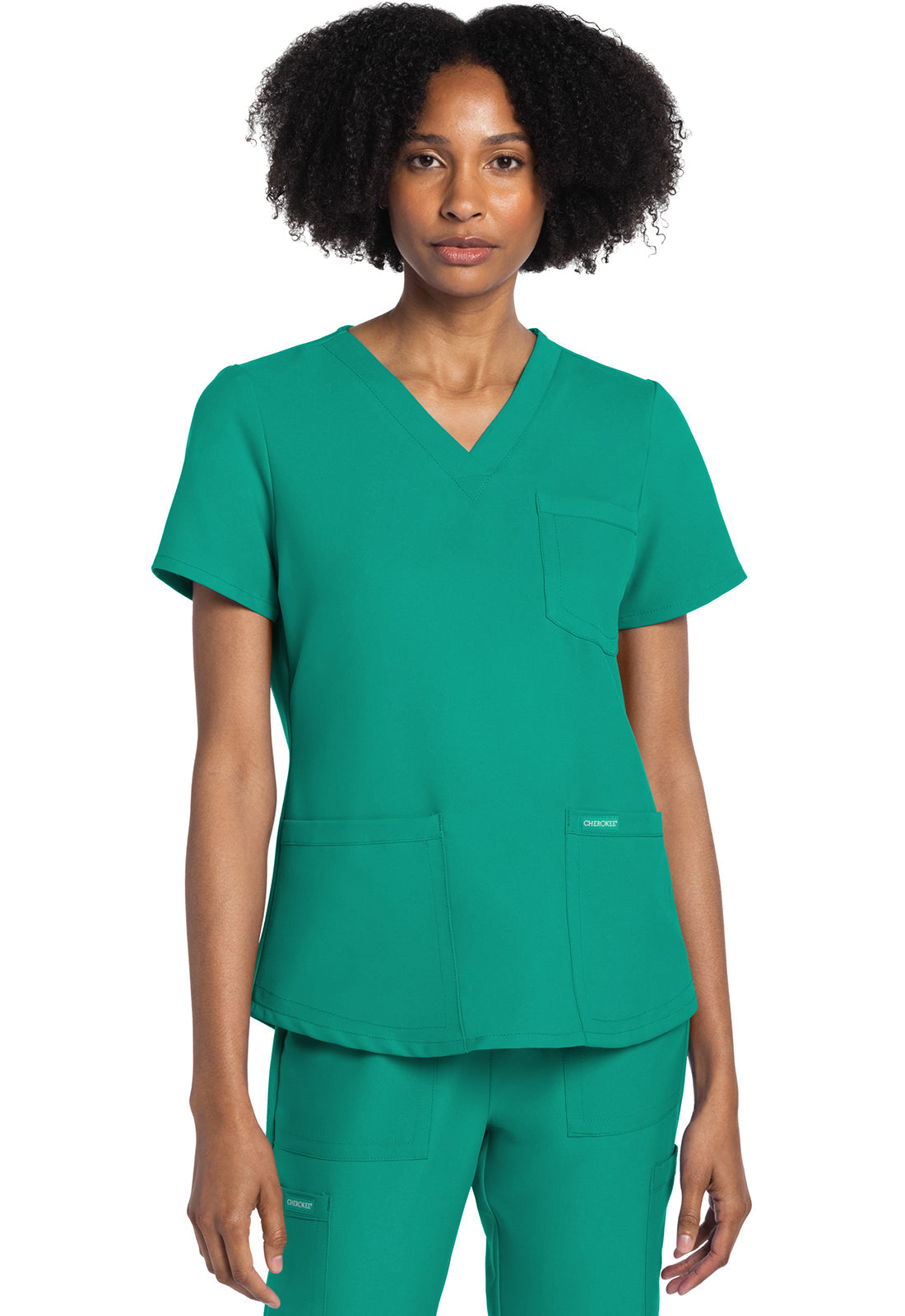 Workwear Originals Ultra CK961A Women's V-Neck Scrub Top Teal Blue