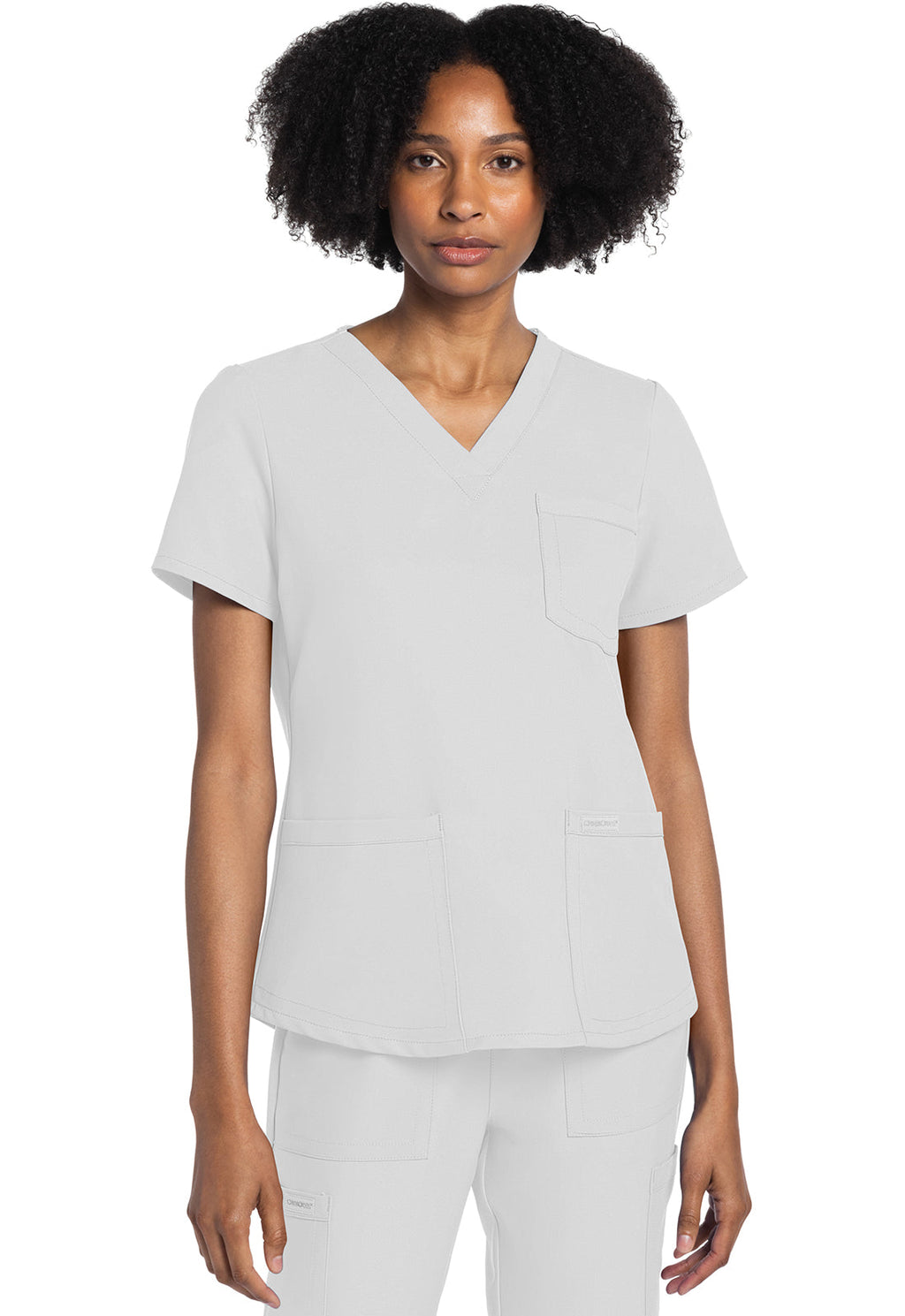 Workwear Originals Ultra CK961A Women's V-Neck Scrub Top White
