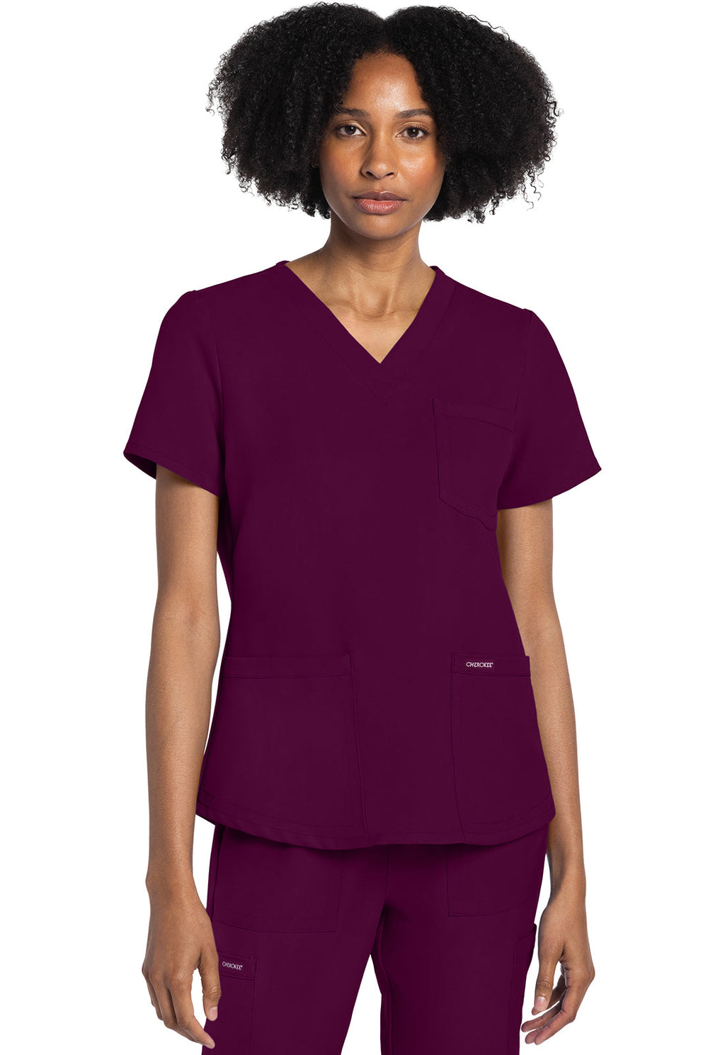 Workwear Originals Ultra CK961A Women's V-Neck Scrub Top Wine