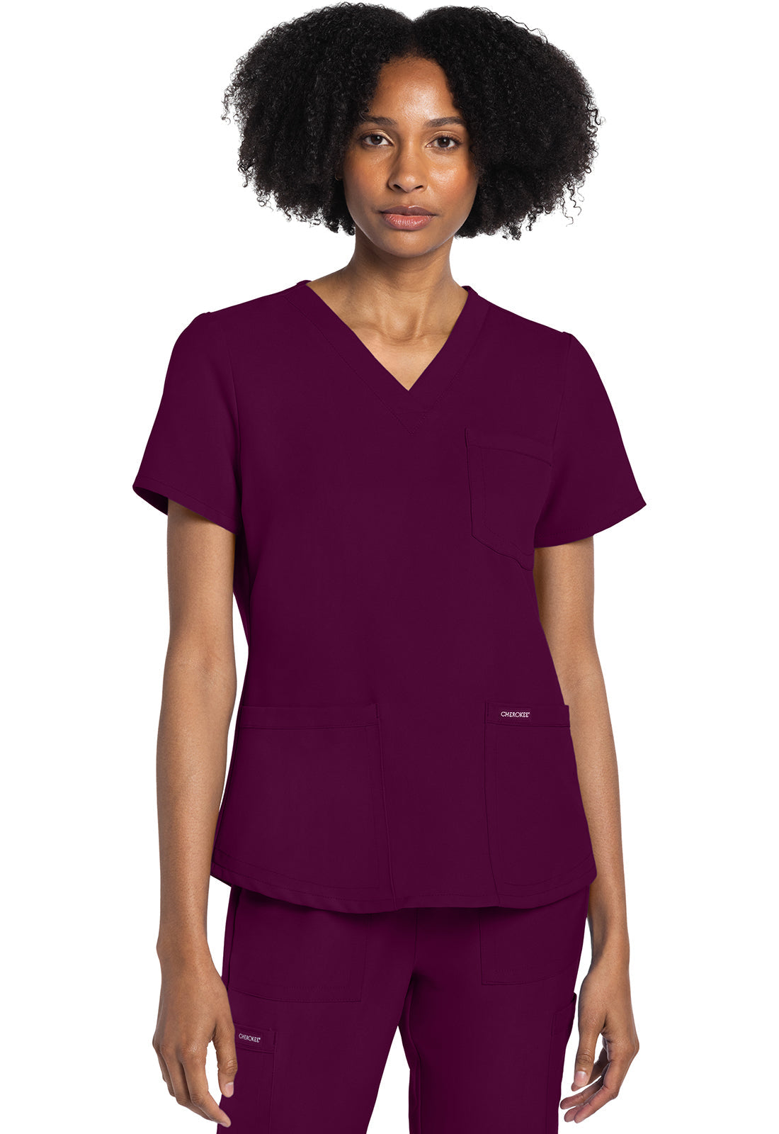 Workwear Originals Ultra CK961A Women's V-Neck Scrub Top Wine
