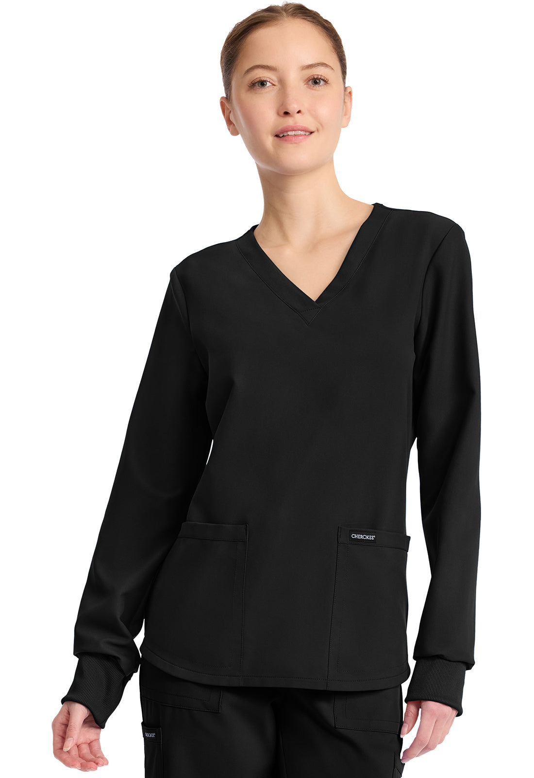 Workwear Originals Ultra CK962A Women's Long Sleeve Modesty Scrub Top Black
