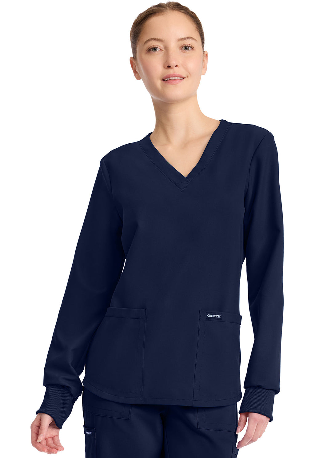 Workwear Originals Ultra CK962A Women's Long Sleeve Modesty Scrub Top Navy