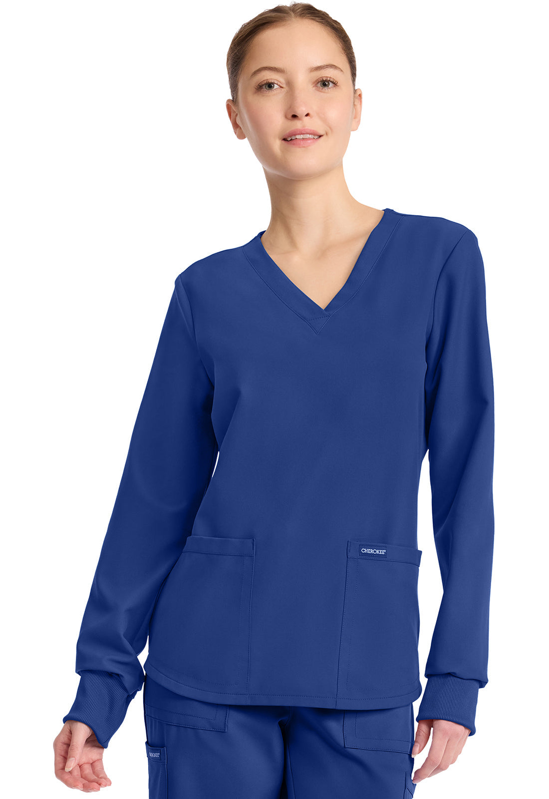 Workwear Originals Ultra CK962A Women's Long Sleeve Modesty Scrub Top Royal