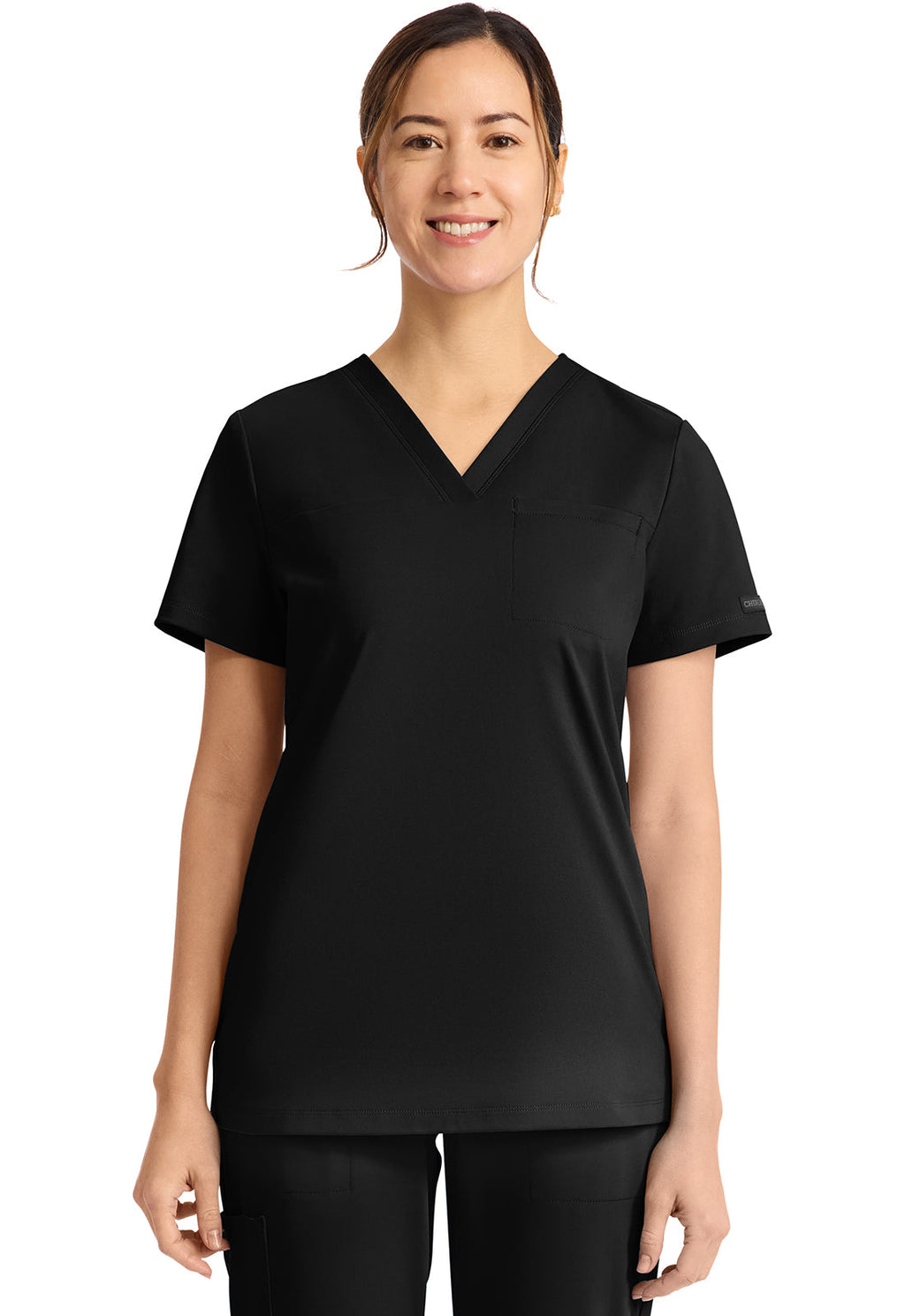Achieve CK963 Women's Tuck in Scrub Top Black