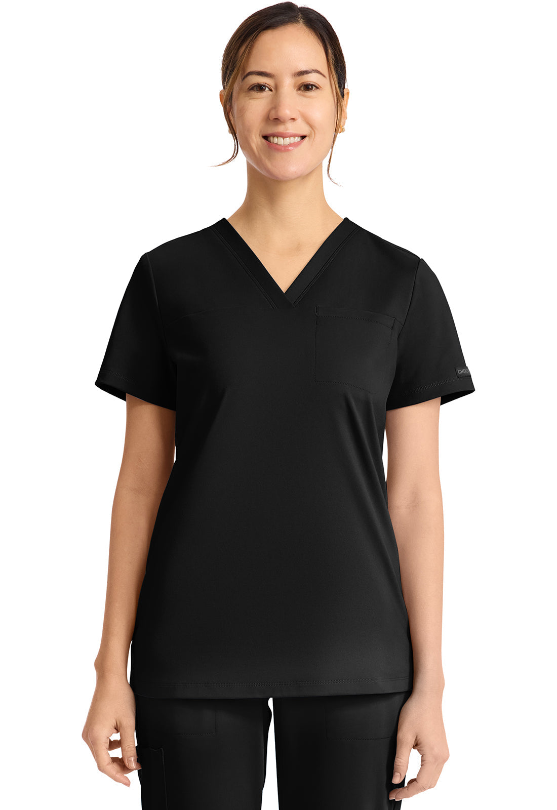 Achieve CK963 Women's Tuck in Scrub Top Black