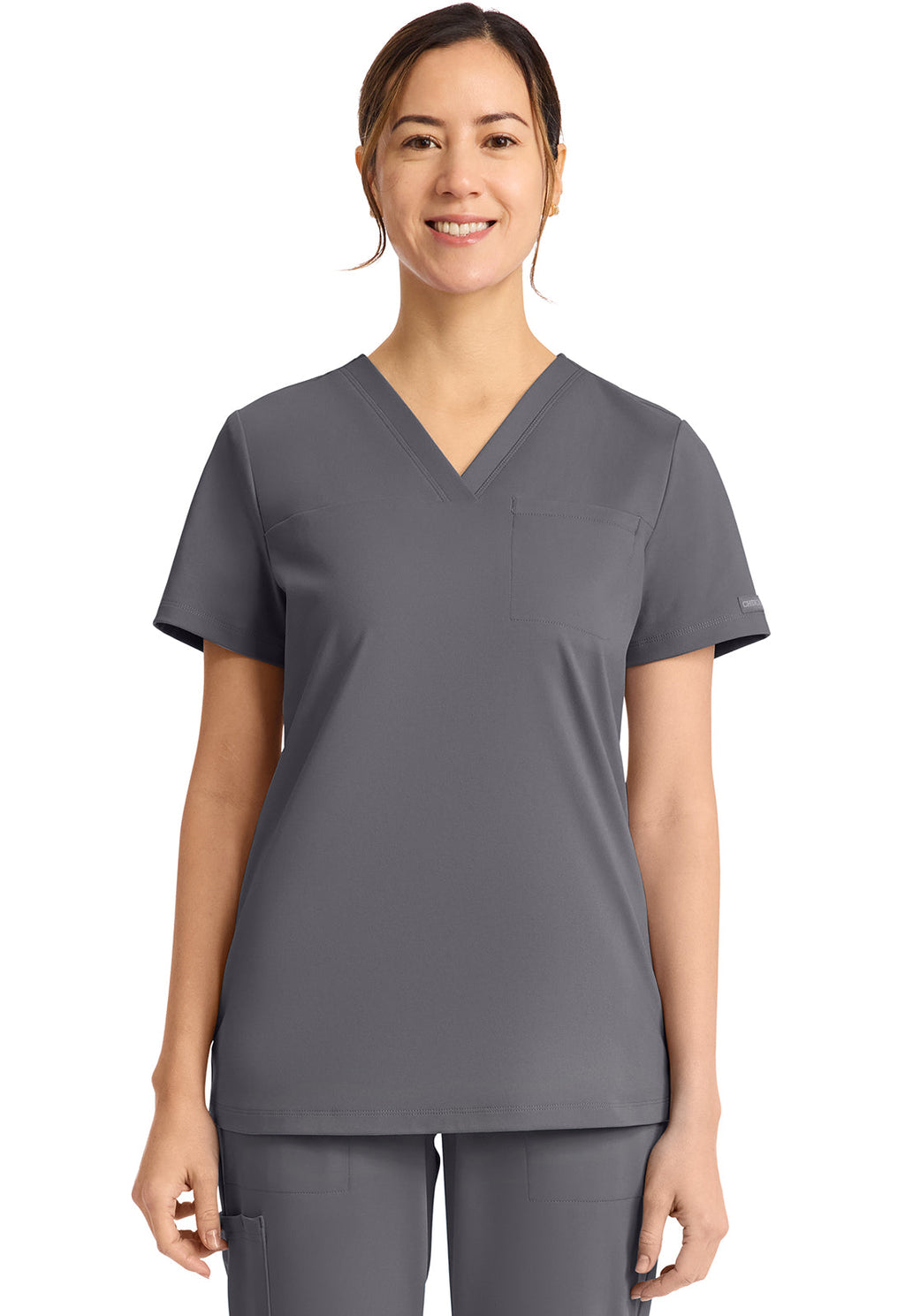 Achieve CK963 Women's Tuck in Scrub Top Pewter