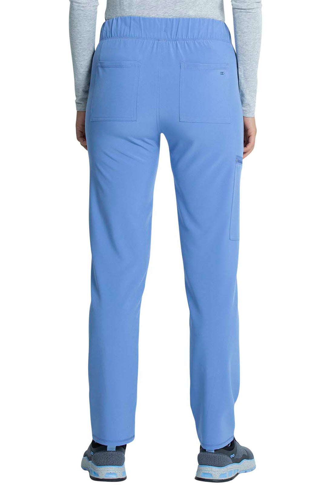 Allura CKA184 Mid Rise Drawstring Tapered Leg Pants Ciel