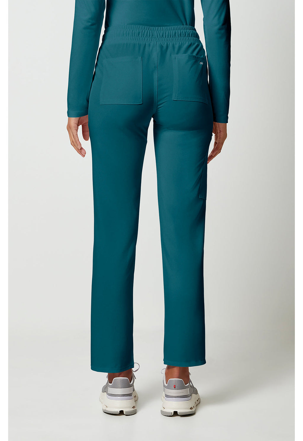 Allura CKA184 Women's Mid Rise Drawstring Tapered Leg Scrub Pants Caribbean Blue