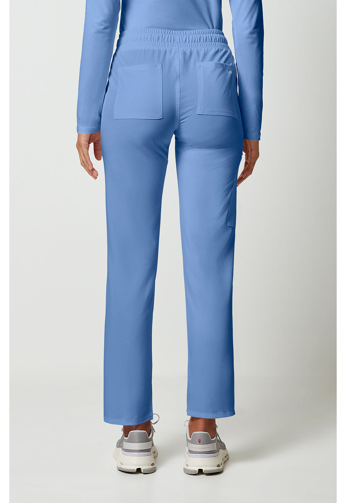 Allura CKA184 Women's Mid Rise Drawstring Tapered Leg Scrub Pants Ciel Blue