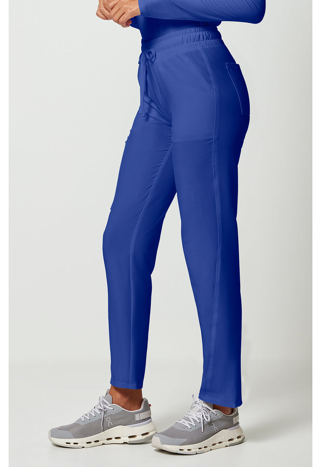 Allura CKA184 Women's Mid Rise Drawstring Tapered Leg Scrub Pants Galaxy Blue
