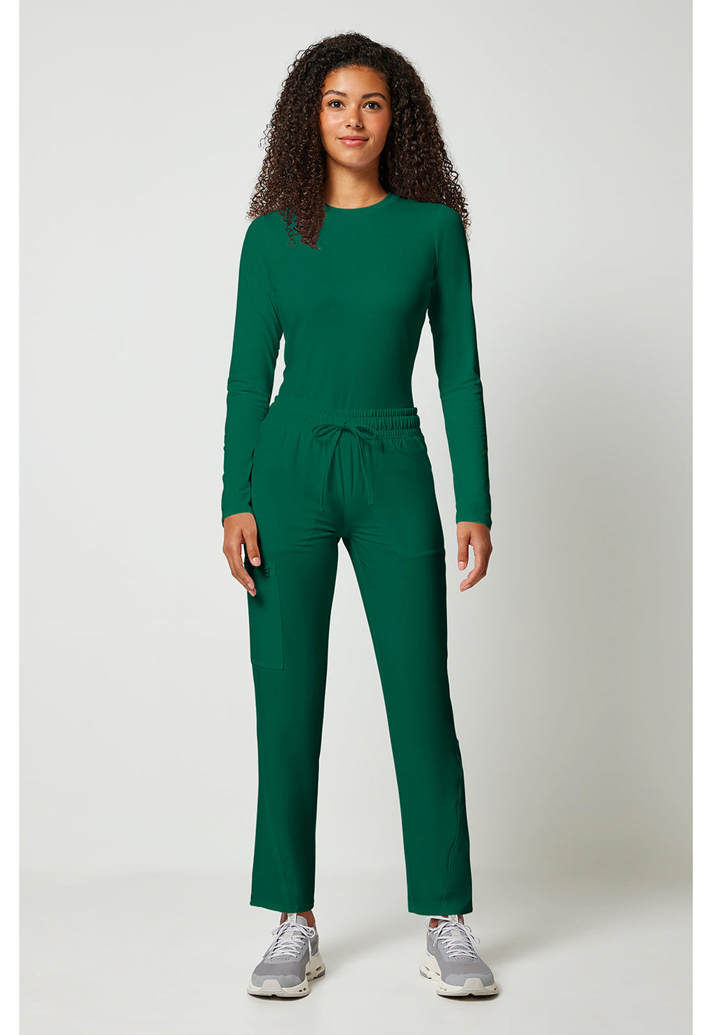 Allura CKA184 Women's Mid Rise Drawstring Tapered Leg Scrub Pants Hunter Green