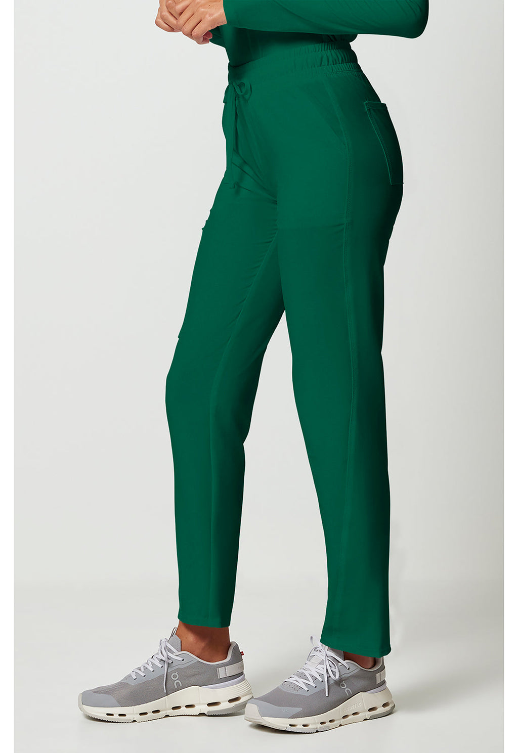 Allura CKA184 Women's Mid Rise Drawstring Tapered Leg Scrub Pants Hunter Green