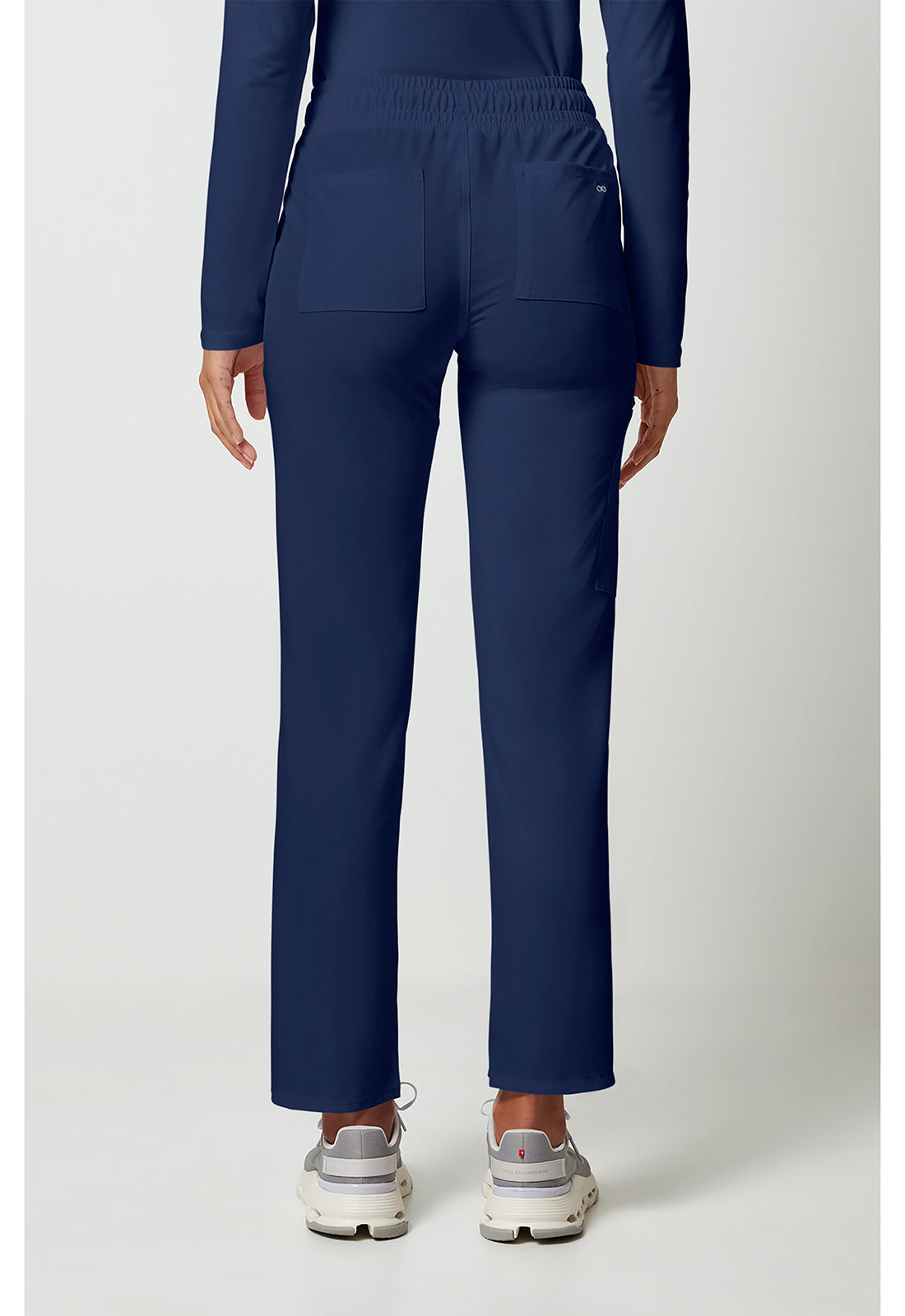 Allura CKA184 Women's Mid Rise Drawstring Tapered Leg Scrub Pants Navy