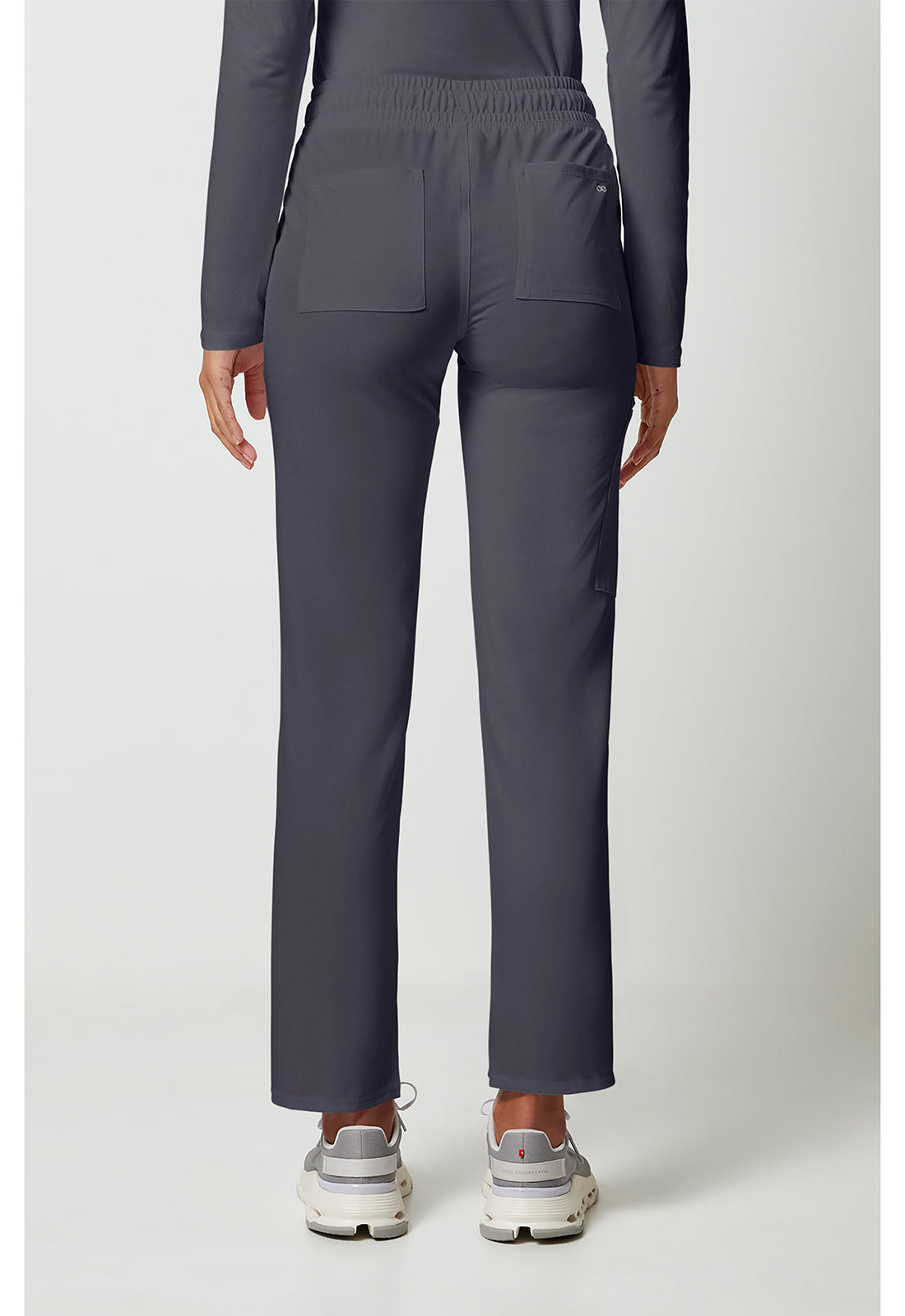 Allura CKA184 Women's Mid Rise Drawstring Tapered Leg Scrub Pants Pewter