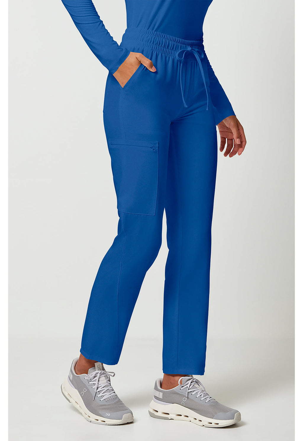 Allura CKA184 Women's Mid Rise Drawstring Tapered Leg Scrub Pants Royal