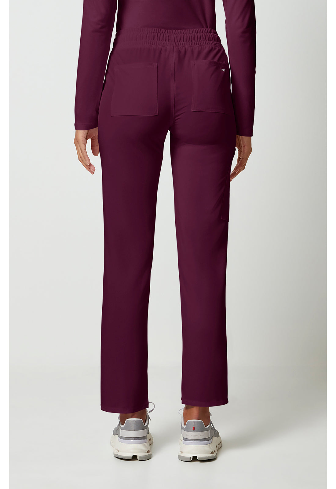 Allura CKA184 Women's Mid Rise Drawstring Tapered Leg Scrub Pants Wine