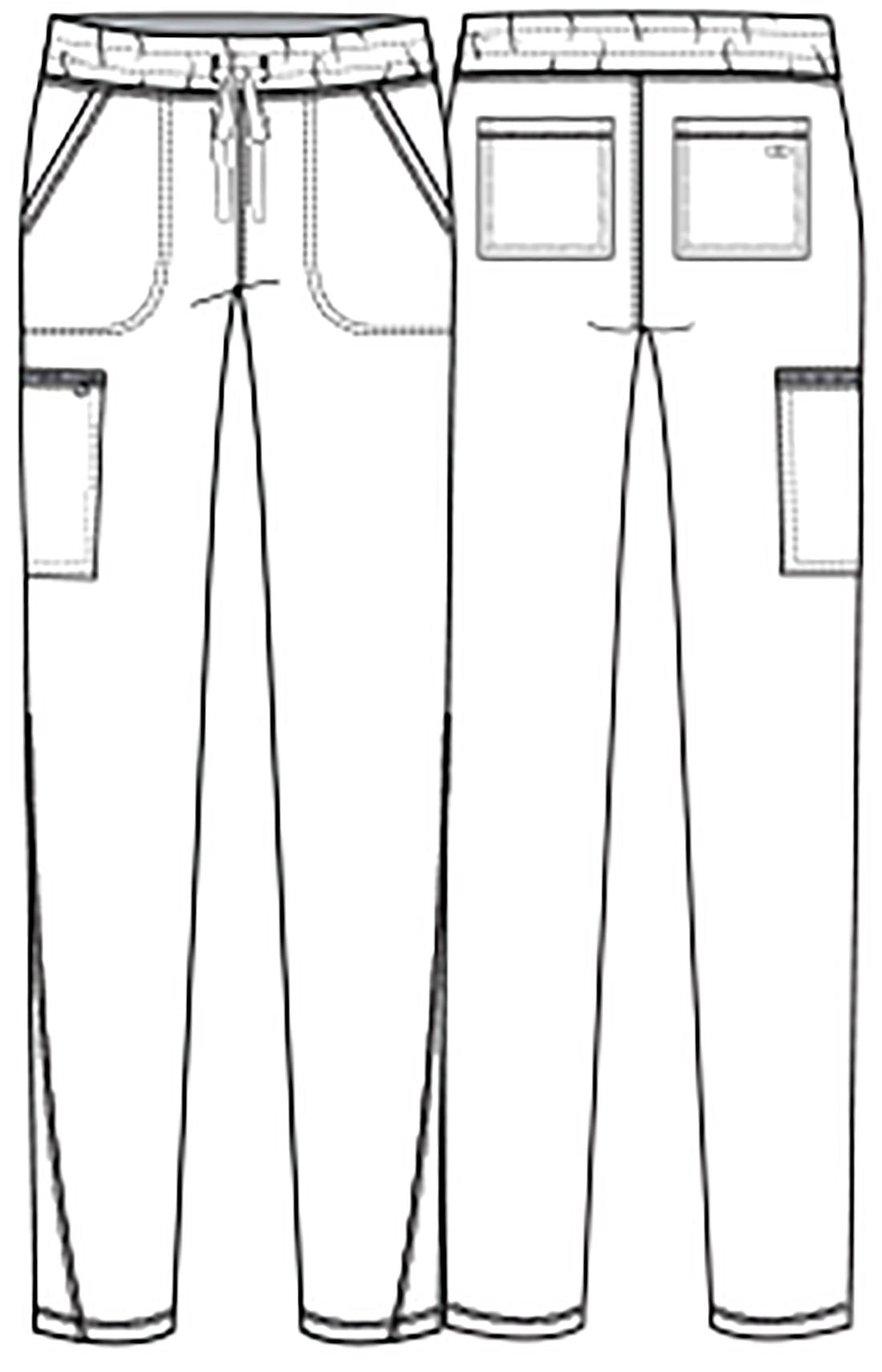 Allura CKA184 Women's Mid Rise Drawstring Tapered Leg Scrub Pants White