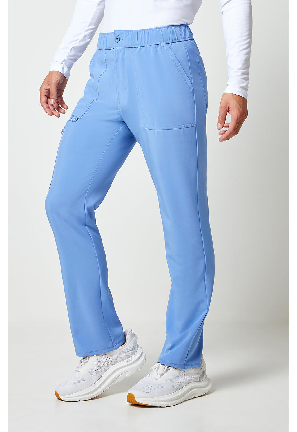 Allura CKA186 Men's Fly Front Cargo Scrub Pants Ciel Blue