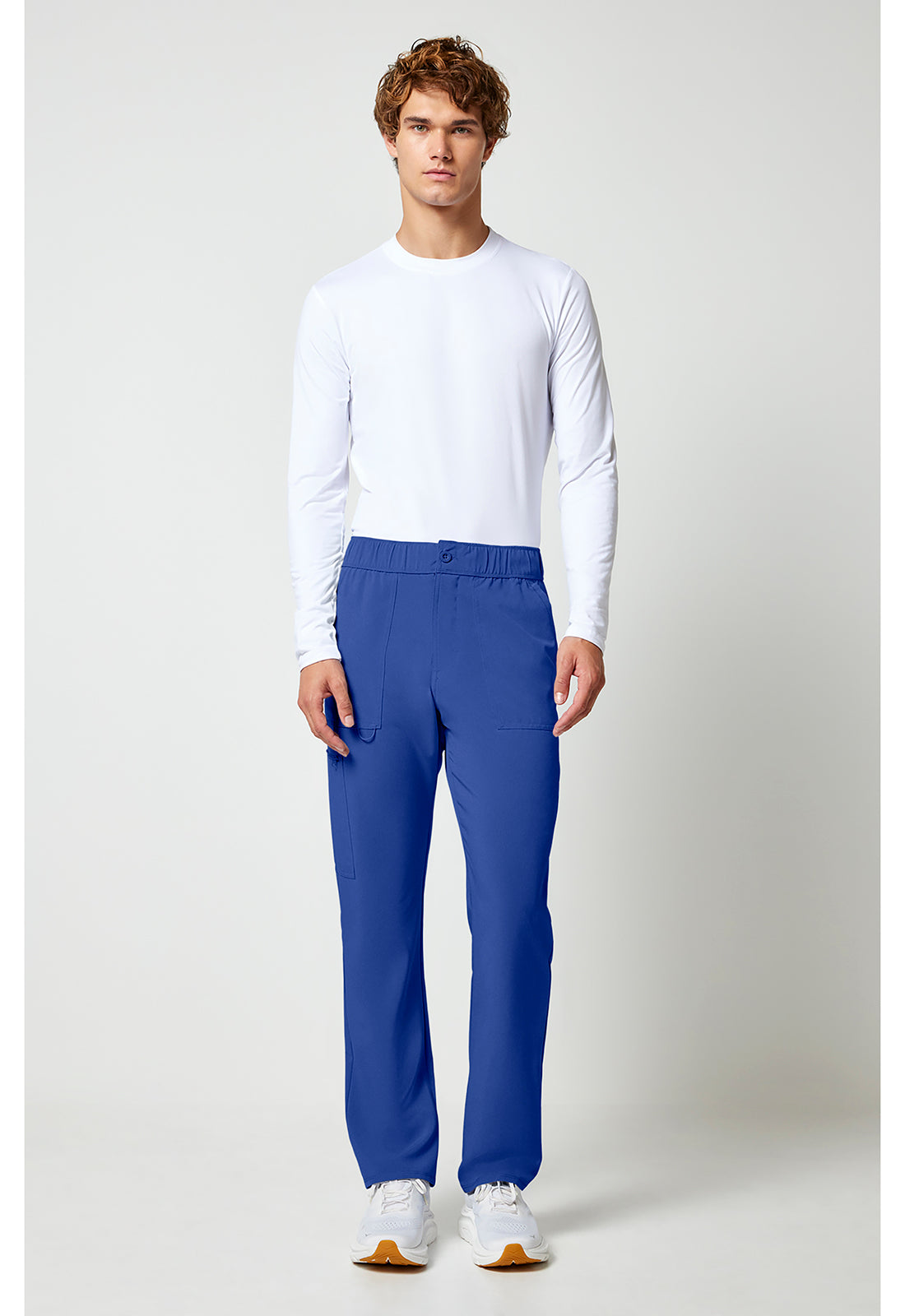 Allura CKA186 Men's Fly Front Cargo Scrub Pants Galaxy Blue