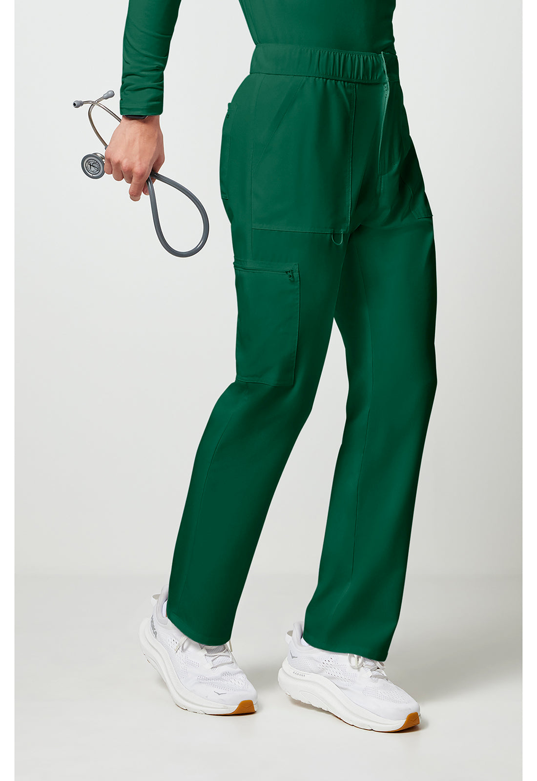 Allura CKA186 Men's Fly Front Cargo Scrub Pants Hunter Green