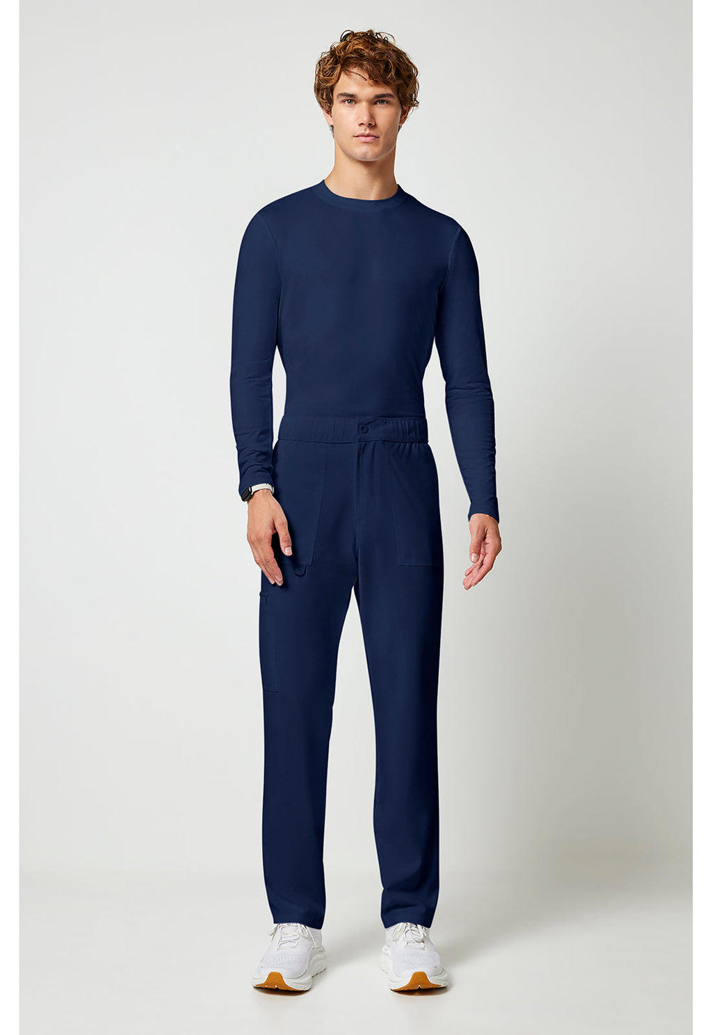 Allura CKA186 Men's Fly Front Cargo Scrub Pants Navy