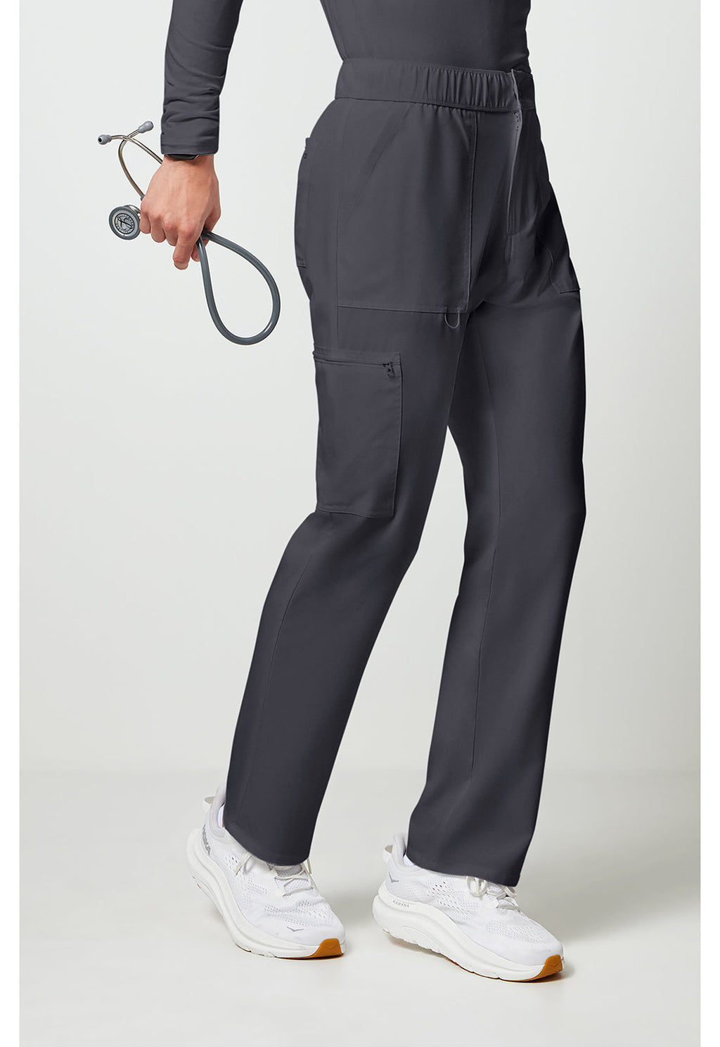 Allura CKA186 Men's Fly Front Cargo Scrub Pants Pewter
