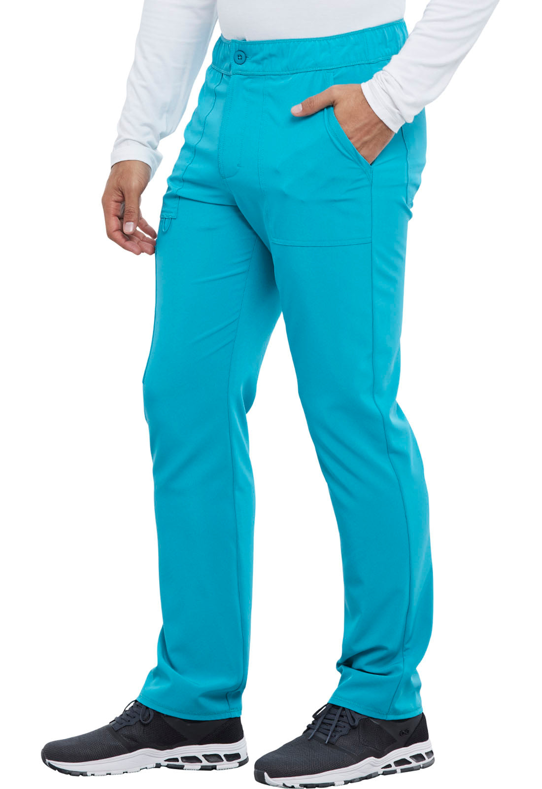 Allura CKA186 Men's Fly Front Cargo Scrub Pants Teal Blue
