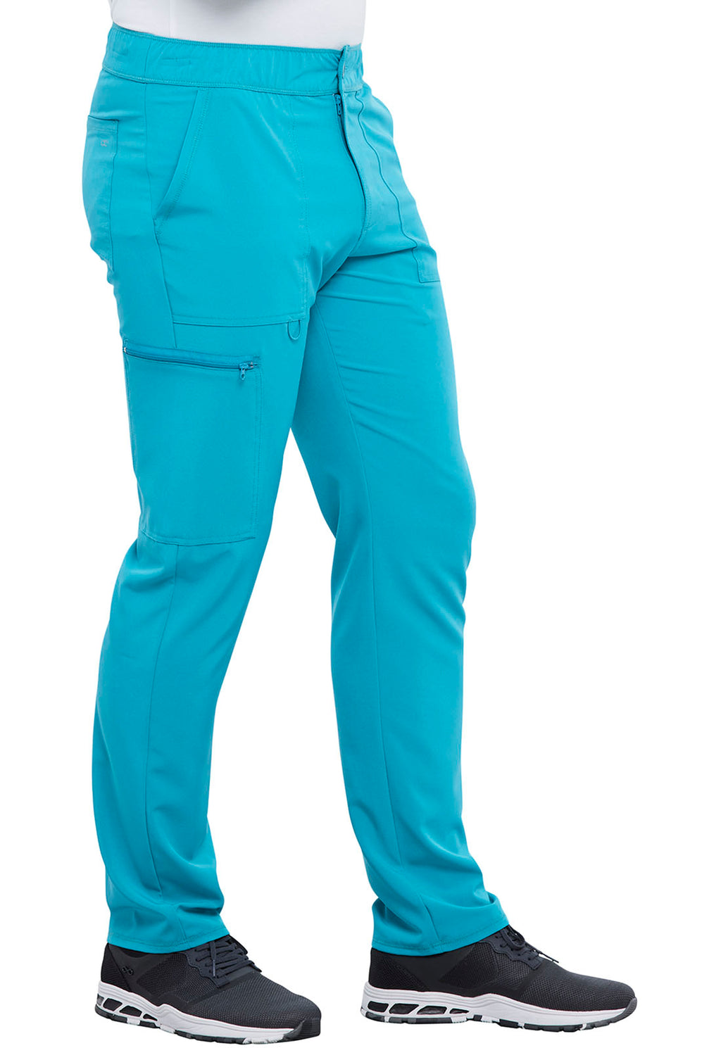 Allura CKA186 Men's Fly Front Cargo Scrub Pants Teal Blue