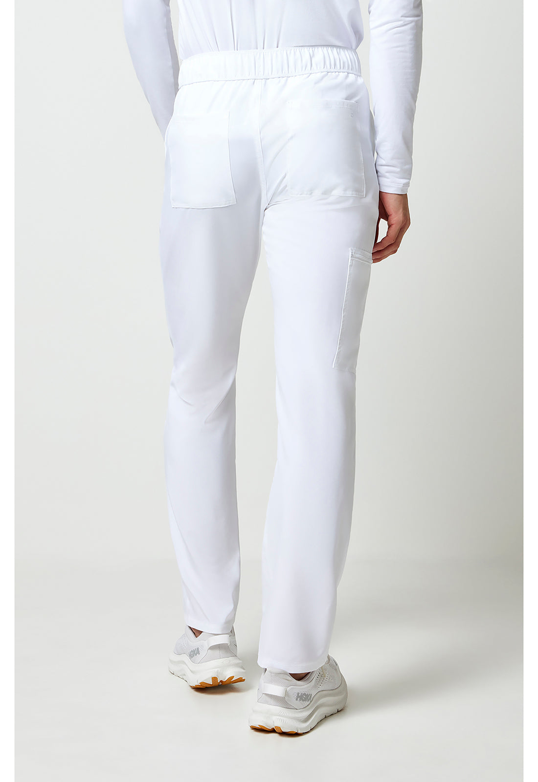Allura CKA186 Men's Fly Front Cargo Scrub Pants White