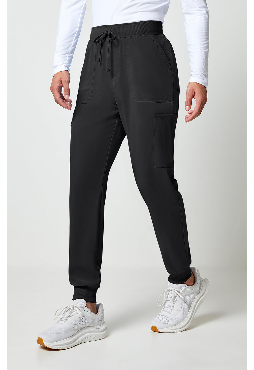 Allura CKA189 Men's Mid Rise Scrub Joggers Black