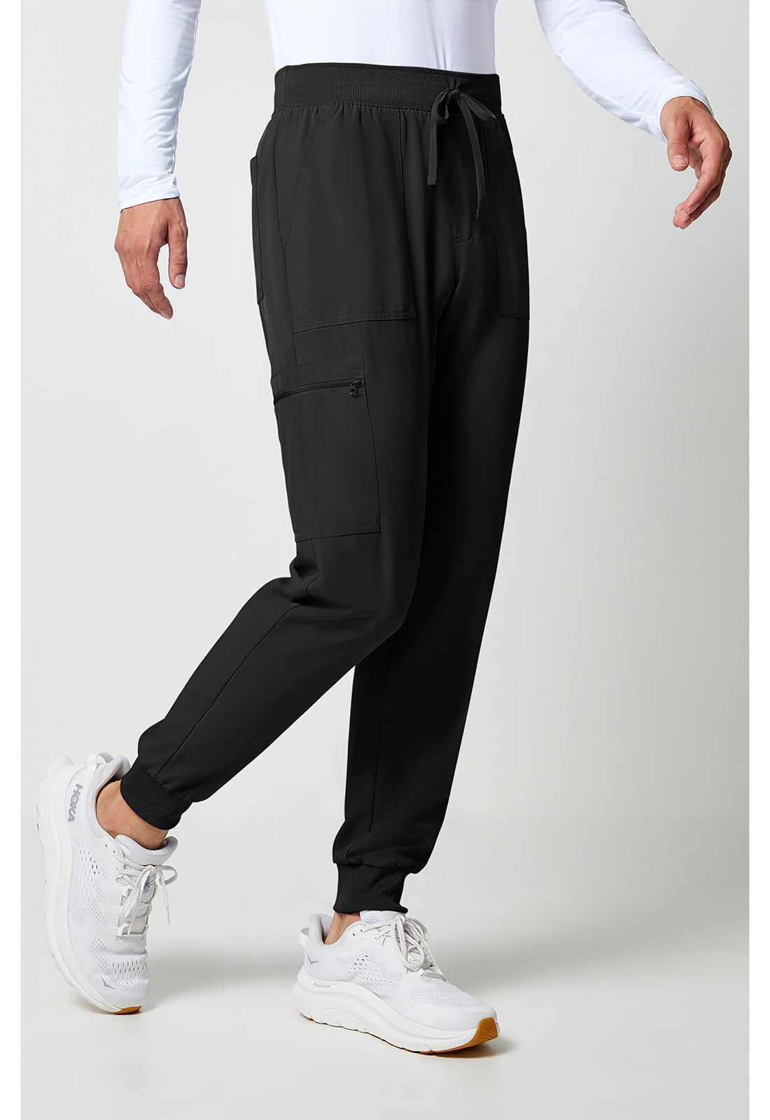 Allura CKA189 Men's Mid Rise Scrub Joggers Black