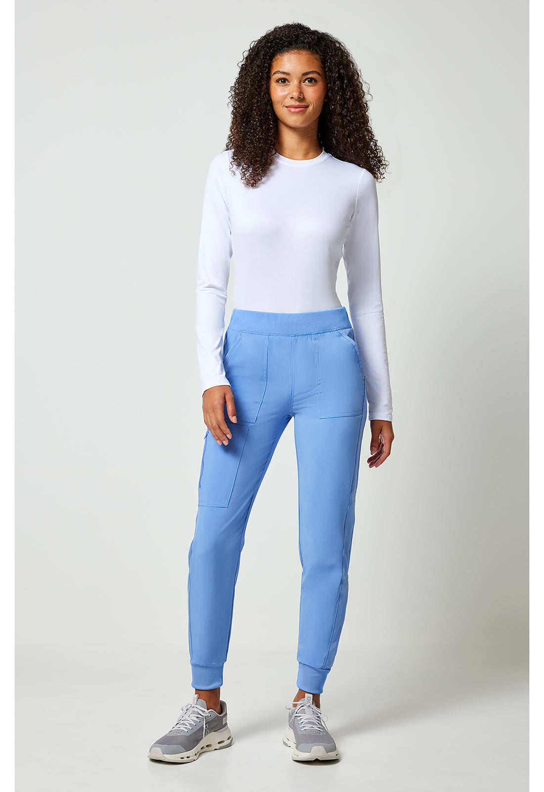 Allura CKA190 Women's Mid Rise Scrub Joggers Ciel Blue