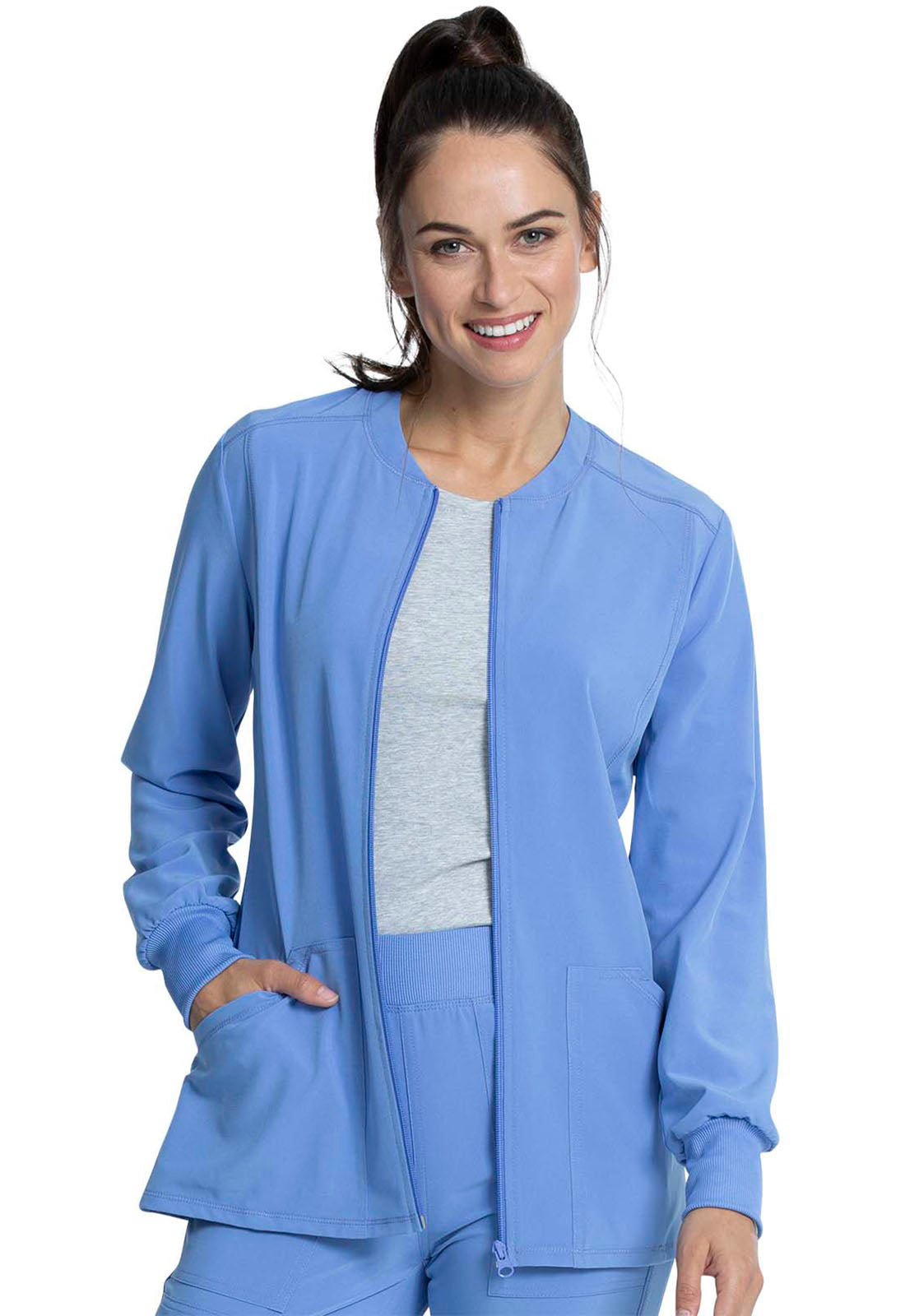 Allura CKA384 Zip Front Jacket Ciel