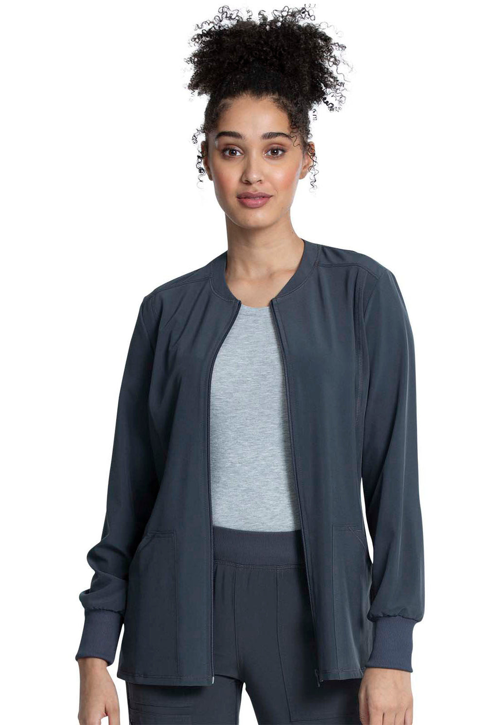 Allura CKA384 Women's Zip Front Jacket Pewter