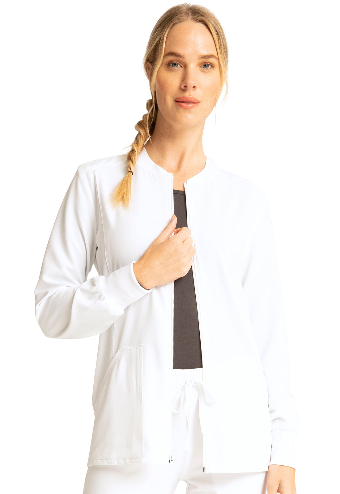Allura CKA384 Women's Zip Front Jacket White