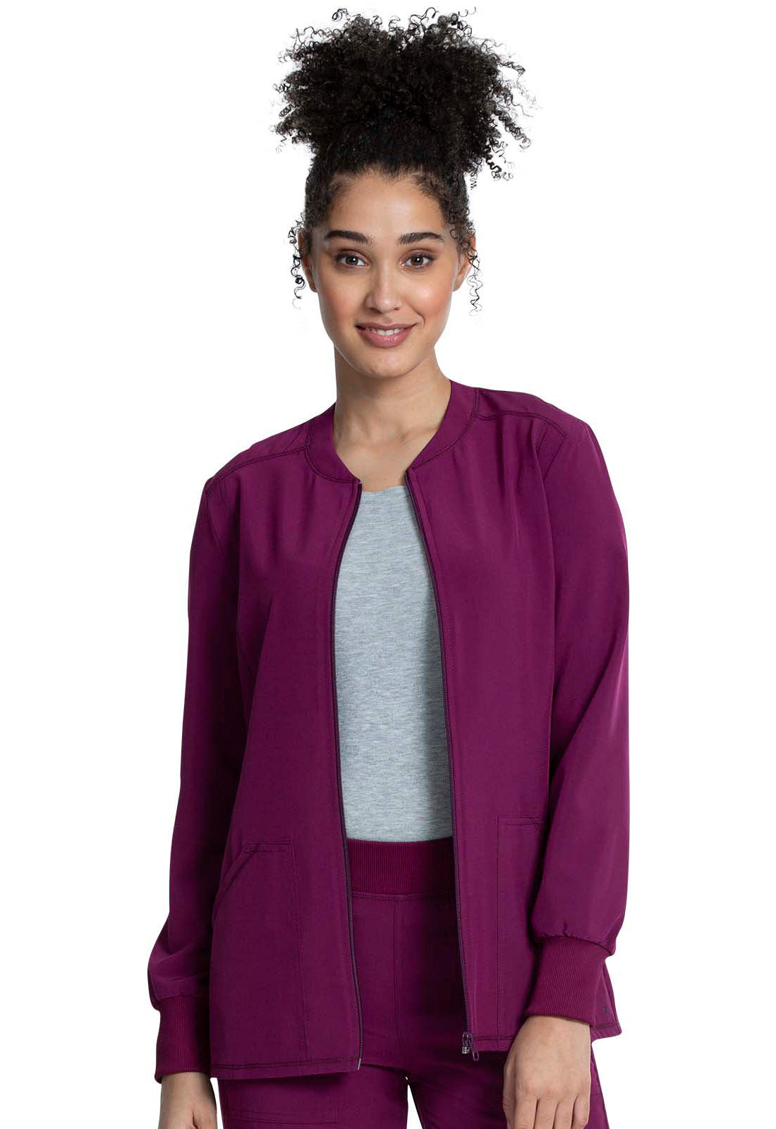 Allura CKA384 Women's Zip Front Jacket Wine