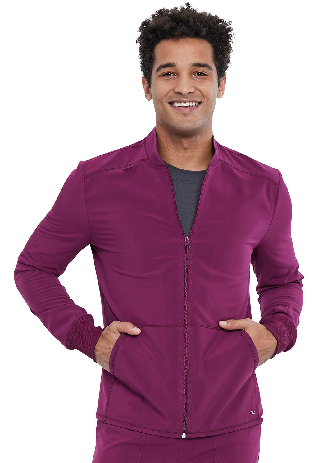 Allura CKA387 Men's Zip Front Jacket Wine
